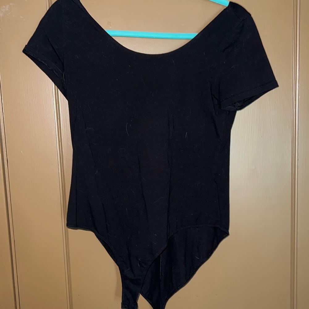 Plain black body suit